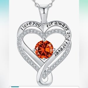 NWOT MKKHY Women’s Infinity Heart I Love You Necklace in S925 Sterling Silver